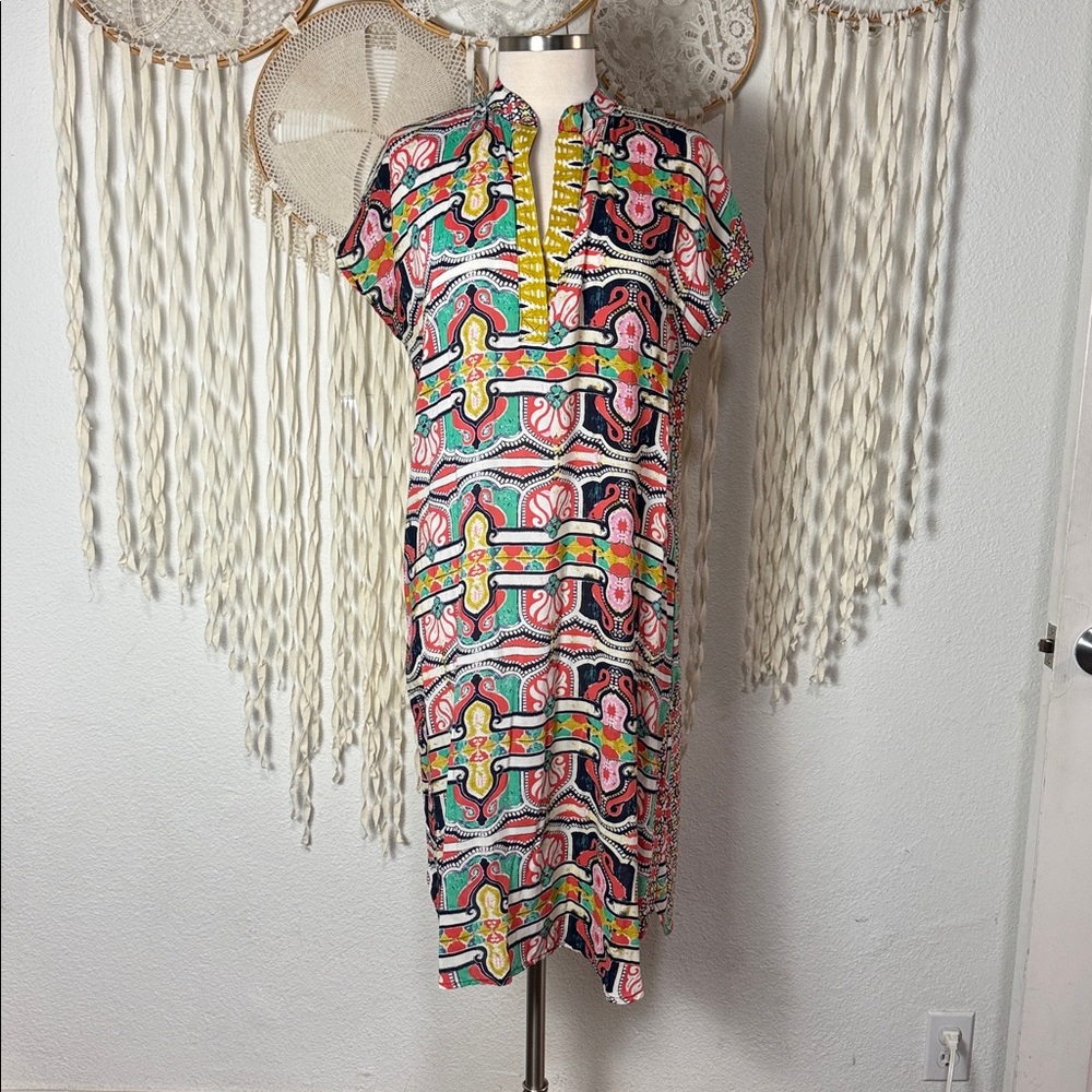 Tysa Designs Colorful Cap Sleeve Shift Dress Size 1/Small